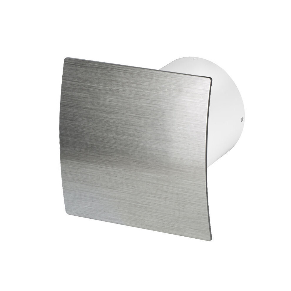 Modern Silent 100Mm Bathroom & Kitchen Extractor Fan With Silver Front - Quiet, Efficient Ventilation 5056517983461