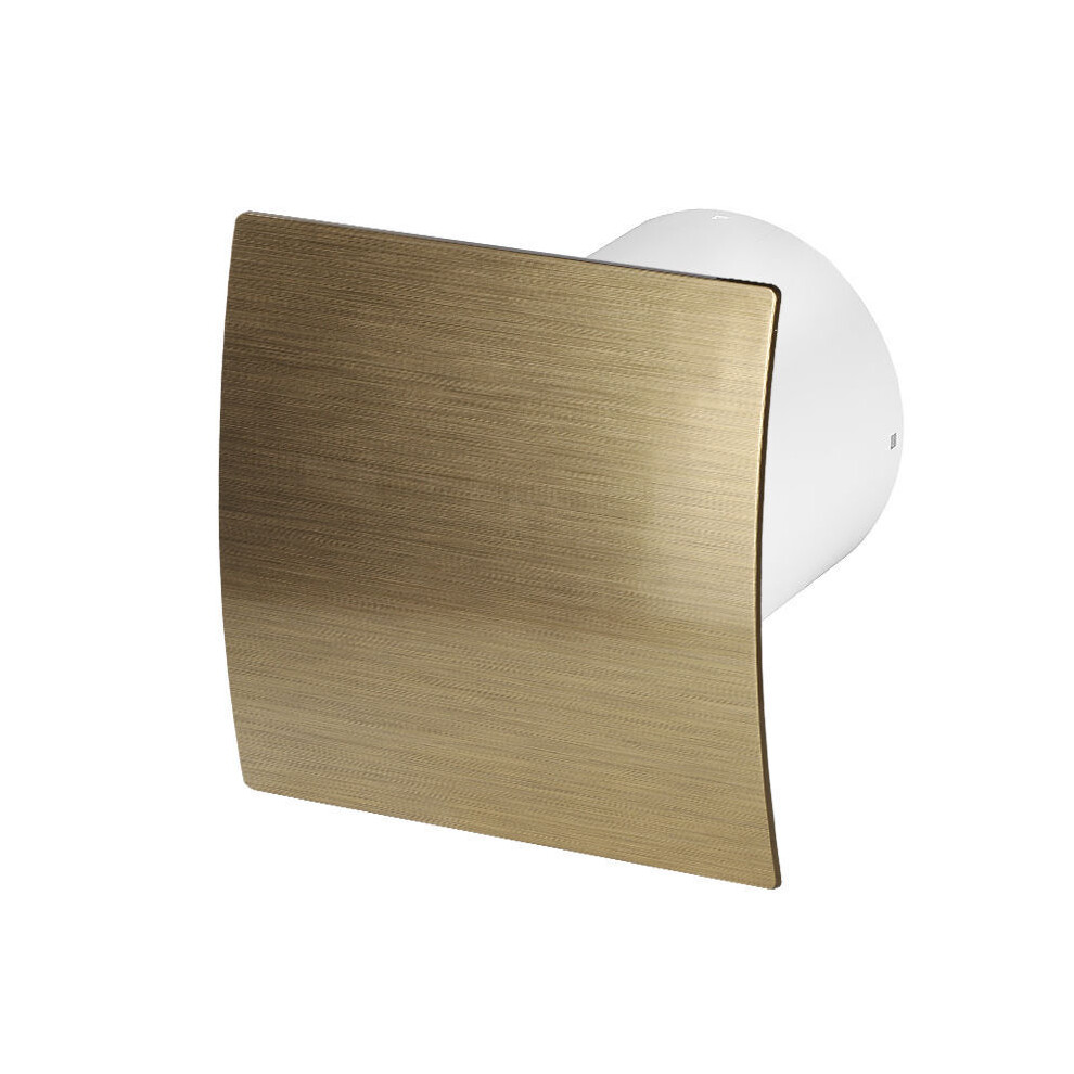 Bathroom Extractor Fan 100mm with Timer Brushed Gold Panel