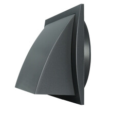 Anthracite Wall Outlet Duct Cowl 190mm x 190mm / 125mm