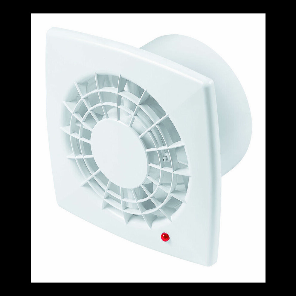 White Bathroom Extractor Fan 100Mm With Timer Sensor 5056517981085