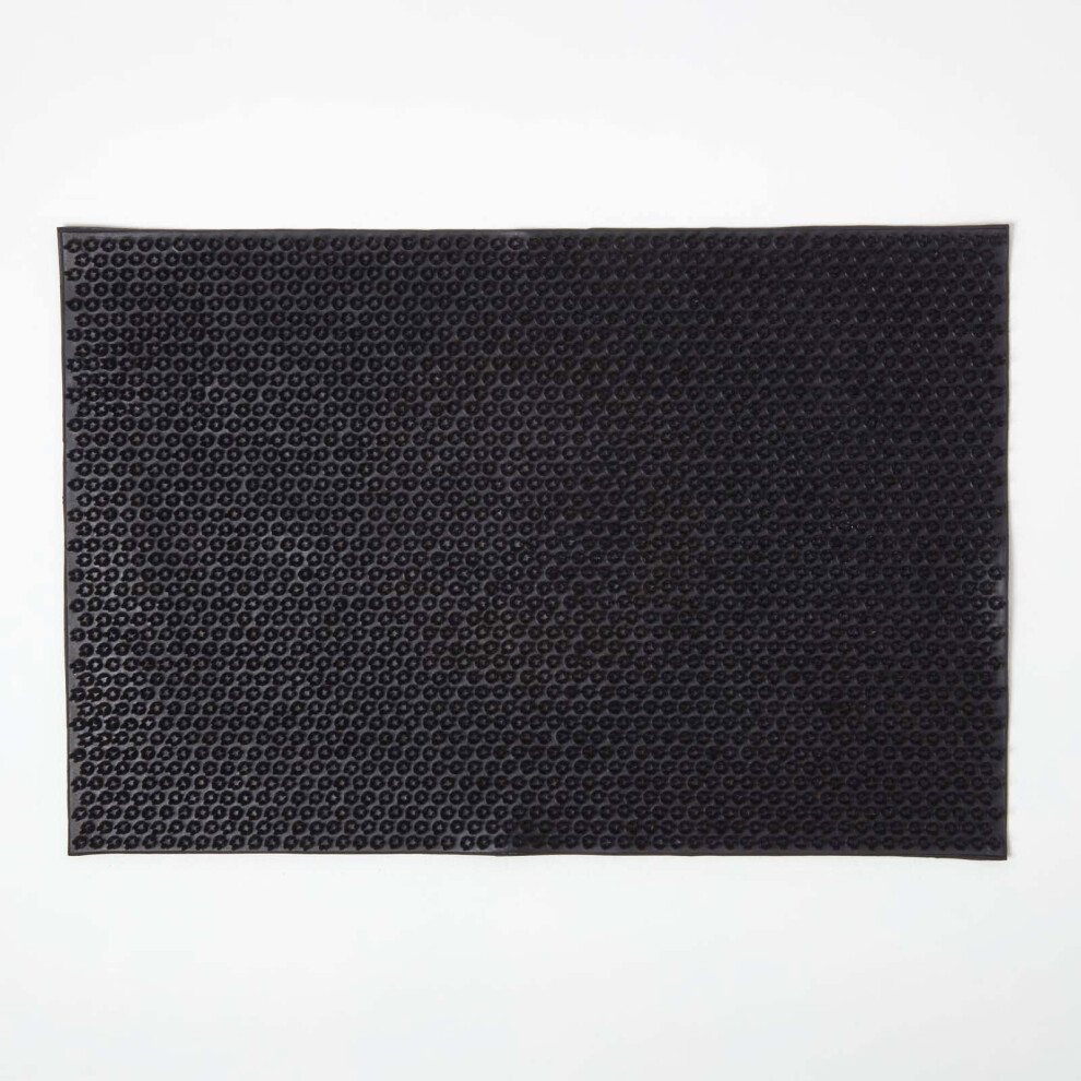 Rubber Scraper Door Mat, Black, 40 x 60 cm