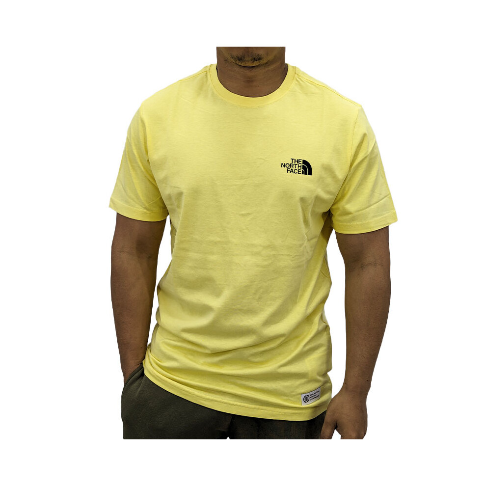 (Yellow, S) The North Face Mens Graphic T Shirts Story Box Tee