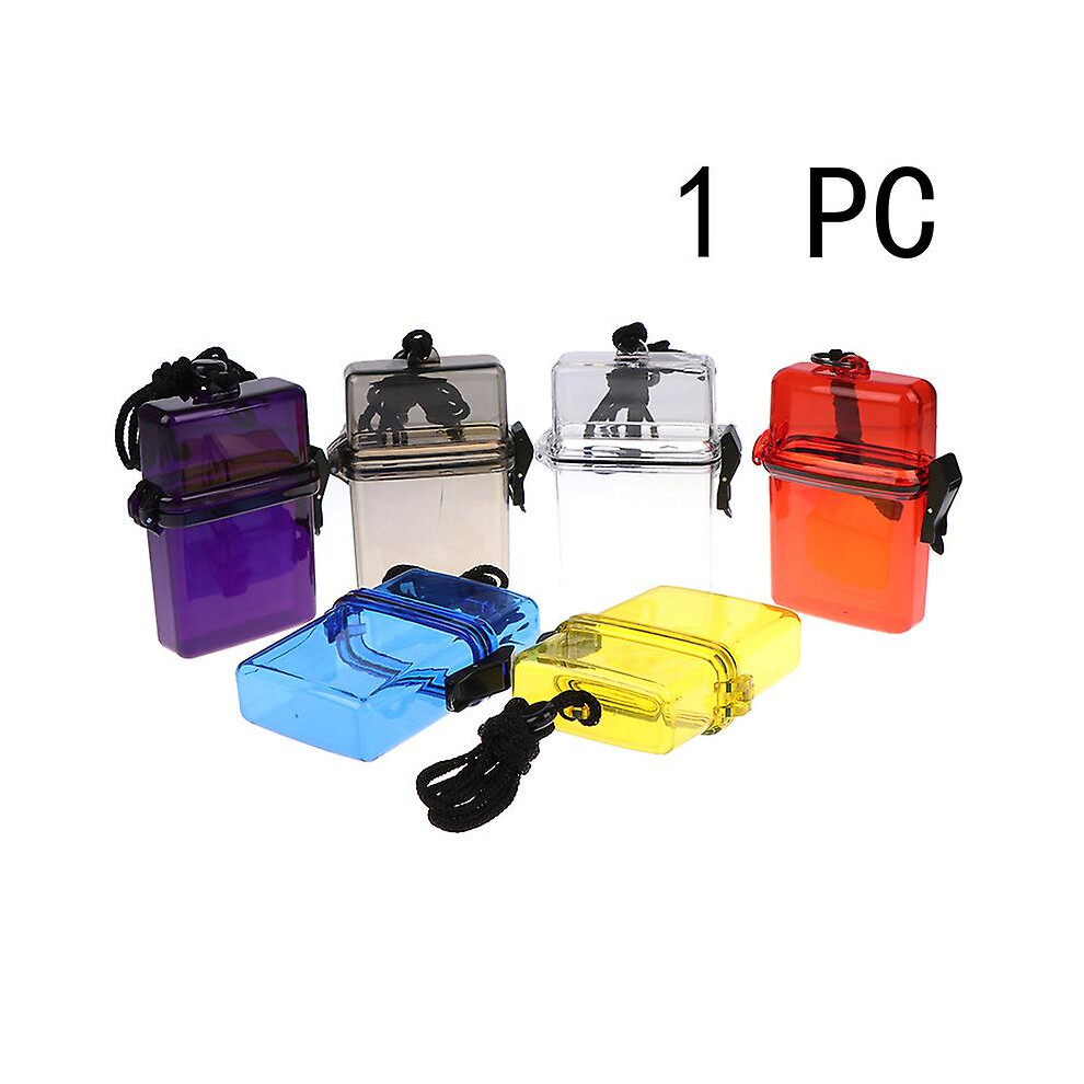 (Purple) 1pc Outdoor Waterproof Pockets Key Money Storage Box Case Holder Plastic Case Shytmv