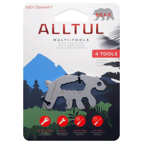KeySmart KeySmart Alltul Multi-tool Bear for Keyring or Wallet Stainless Steel