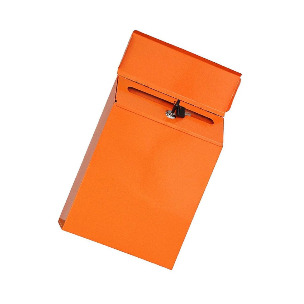 (Orange) Mailbox Locking Wall Mounted Comment Drop Box Payments Holder Postbox