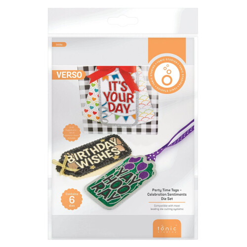 Party Time Tags - Celebration Sentiments Die Set - 5429e 1