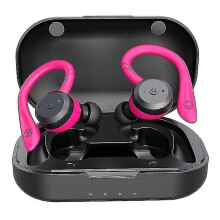(pink) 20 Hours Playtime Swimming Waterproof Bluetooth Headphones Dual Wear Sports Wireless Headphones Tws Ipx7 Earbuds Stereo Linglai