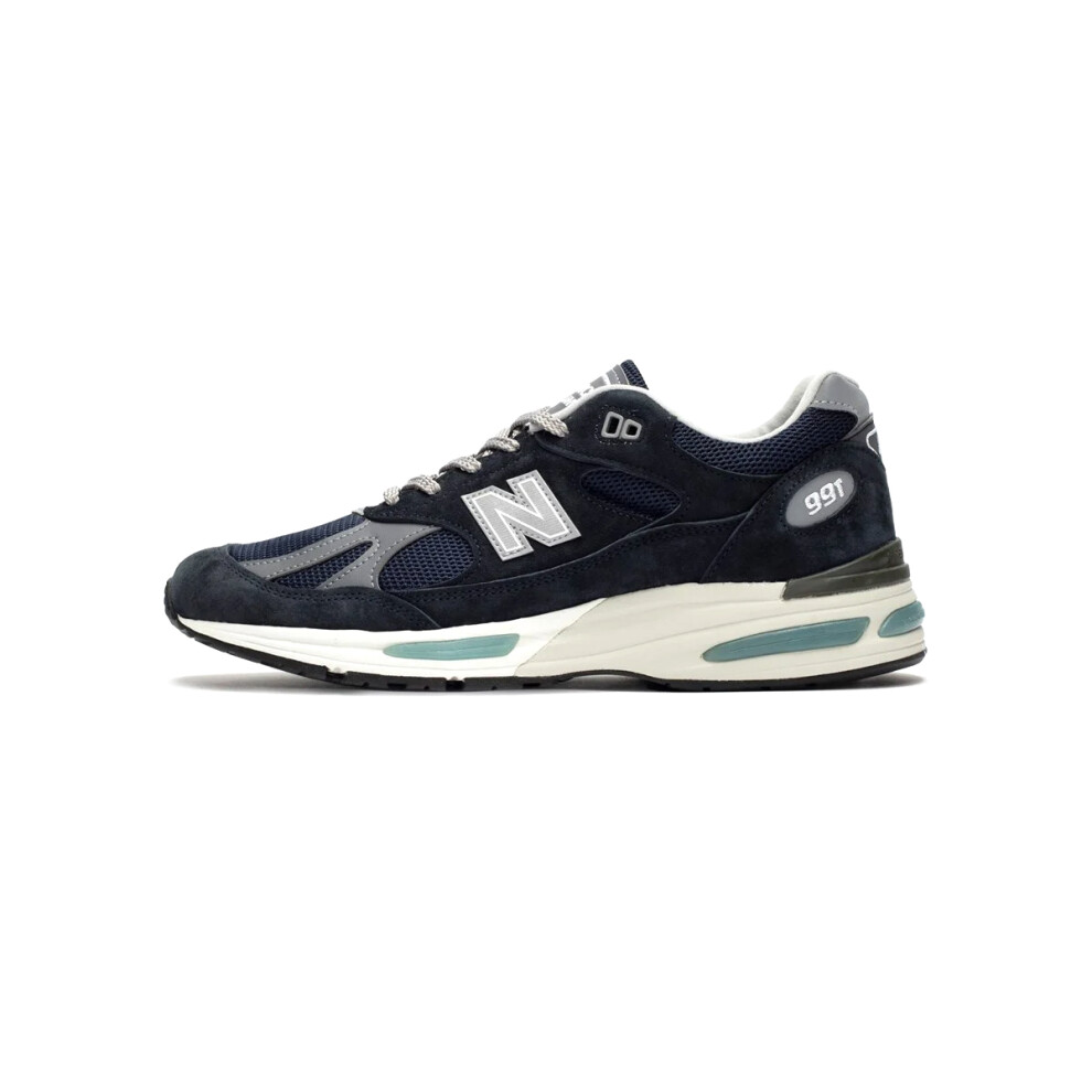 (UK5/EU38/23.5CM) New Balance 991v2 MiUK Dark Navy Men Women Shoes