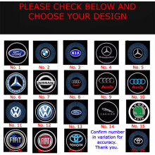 (NO 8 AUDI, PACK OF 4) LED Logo Projector Car Door Lights Shadow Puddle Courtesy suitable for BMW, Benz, Audi, Ford,
