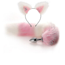 (As pic3) Sexy Fox Metal Butt Plug Tail With Hairpin Kit Tail For Couple Cosplay