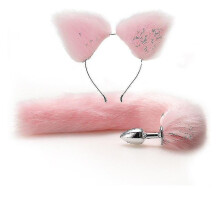 (As pic) Sexy Fox Metal Butt Plug Tail With Hairpin Kit Tail For Couple Cosplay