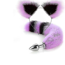(As pic17) Sexy Fox Metal Butt Plug Tail With Hairpin Kit Tail For Couple Cosplay