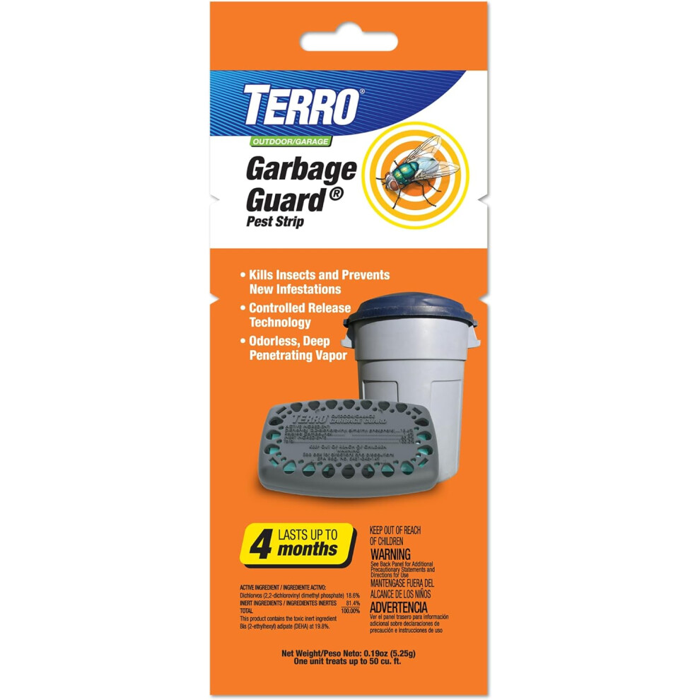 TERRO T800 Garbage Guard Trash Can Insect Killer - Kills Flies, Maggots, Roaches, Beetles, and Other Insects