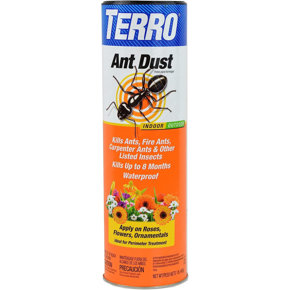 TERRO T600 Ant Dust Powder Killer for Indoors and Outdoors - Kills Ants, Fire Ants, Carpenter Ants, Roaches, Spiders, and Other Insects