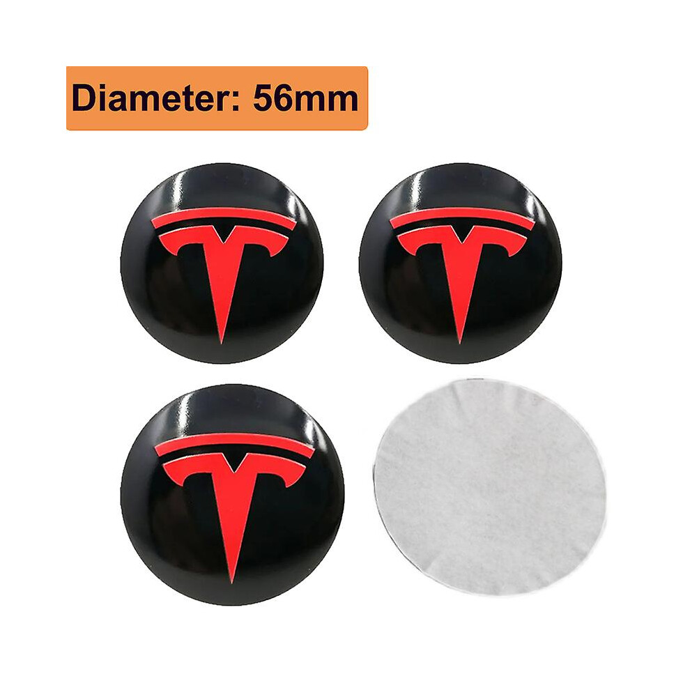 (B) 4pcs 56mm Car Wheel Hub Center Caps Emblem Sticker Styling For Tesla Model3 Model S Roadster Cybertuck Modelx Auto Accessories-image-OPC-PDXJY9N-NEW