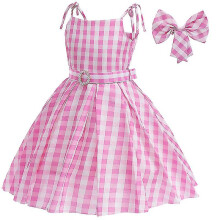 (100) Barbie-pink Dress Costume Party Cosplay Halloween Stage Costume For Kid