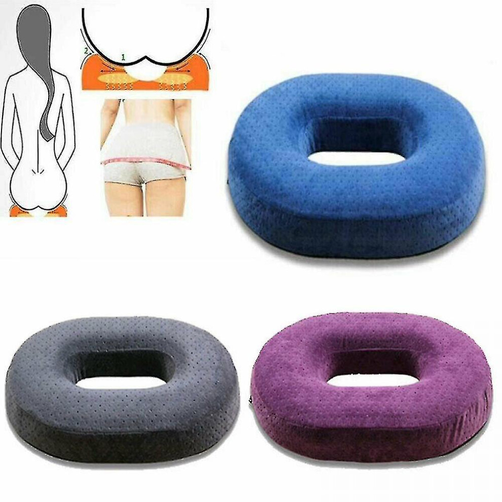 (gray, 38.30.7CM) Coccyx Analgesic Memory Foam Ring Chair Cushion Pillow