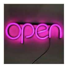 (Pink) Led Neon Open Sign Light For Business Bar Club Ktv Wall Decoration Commercial Lighting