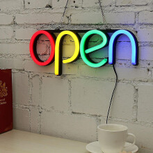(Multicolour) Led Neon Open Sign Light For Business Bar Club Ktv Wall Decoration Commercial Lighting