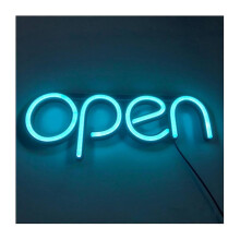 (Light Blue) Led Neon Open Sign Light For Business Bar Club Ktv Wall Decoration Commercial Lighting