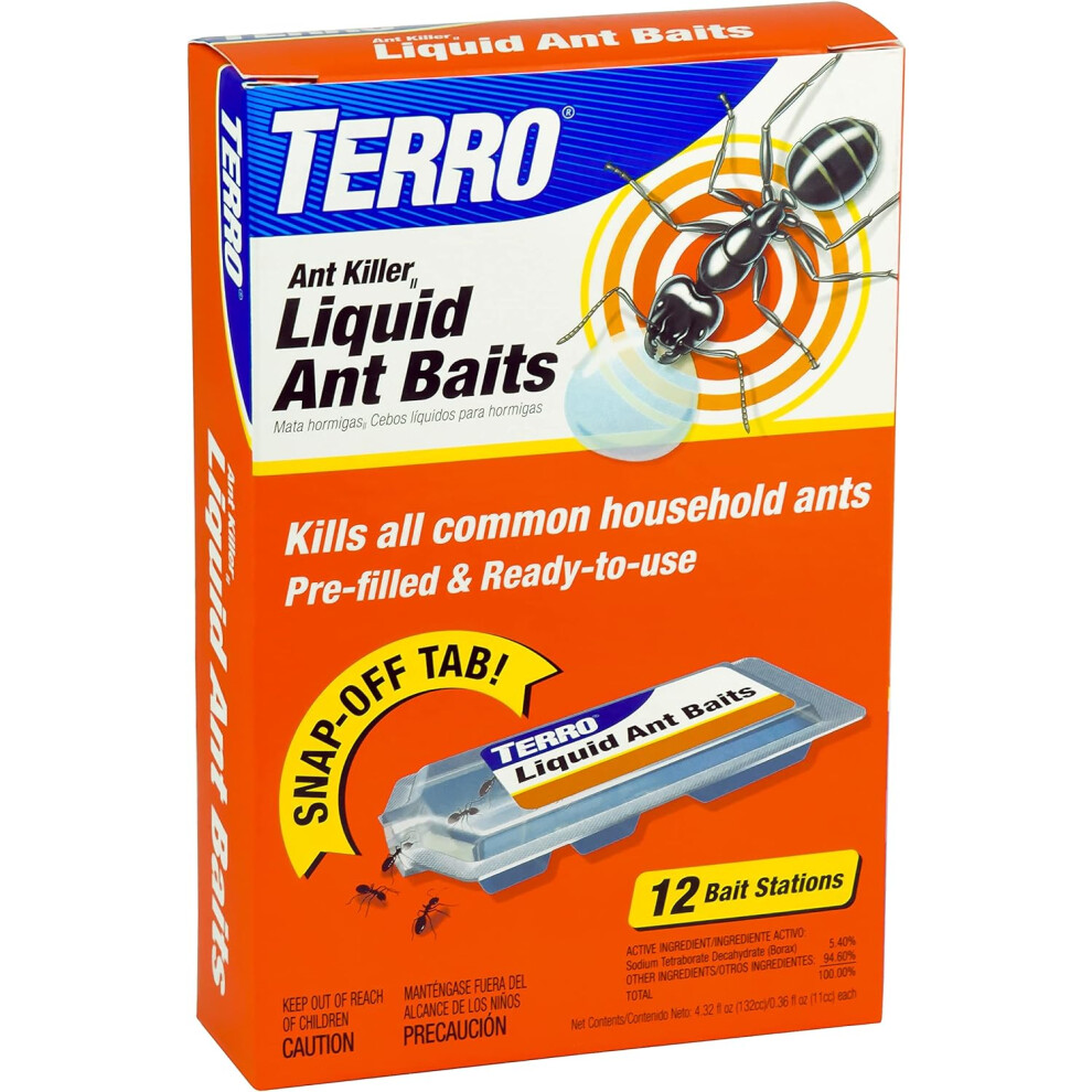 TERRO T300B Liquid Ant Killer, 12 Bait Stations