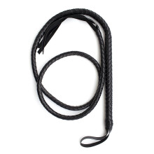 (Black) Bull Whip 6.5 Feet Cow Hide Leather Custom Belly And Bolster Construction Horse