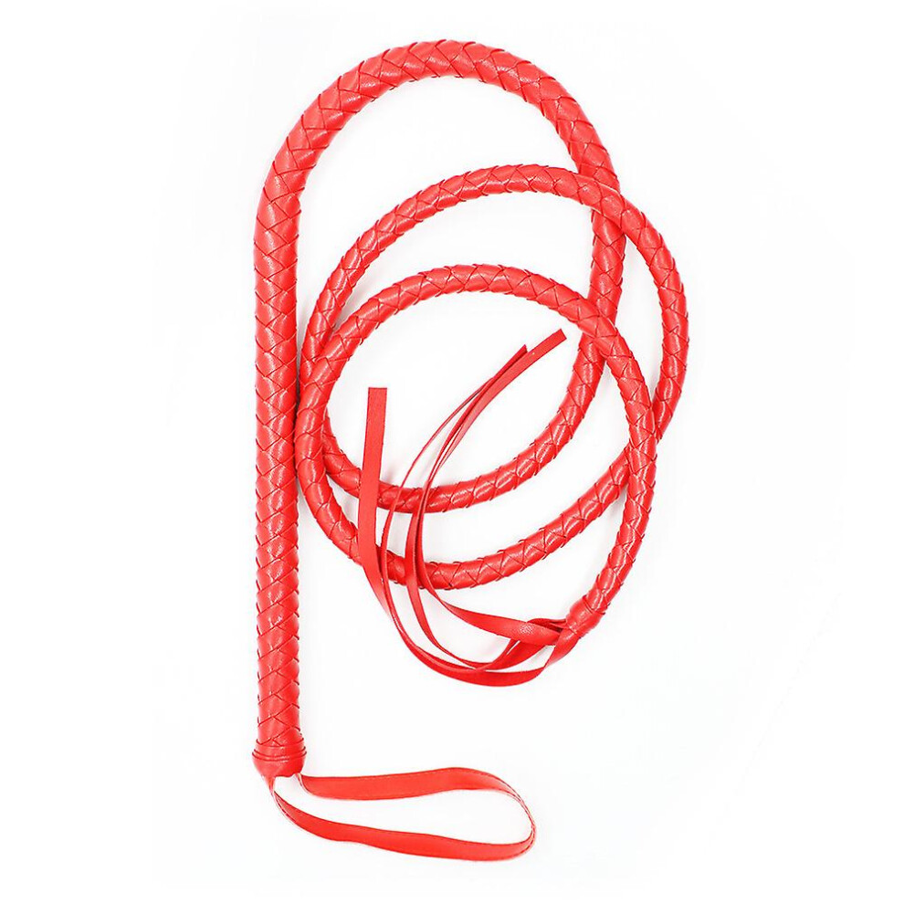 (red) Bull Whip 6.5 Feet Cow Hide Leather Custom Belly And Bolster Construction Horse