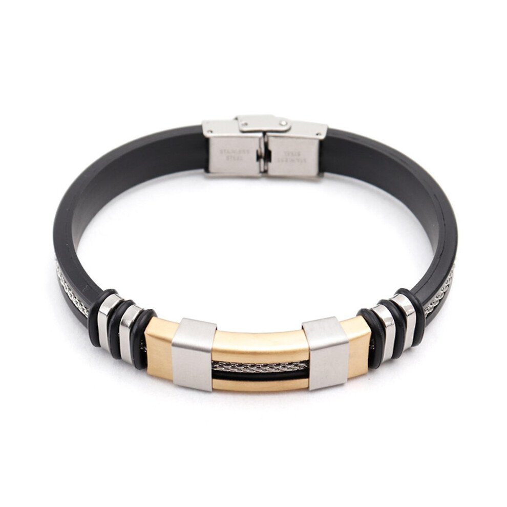 (Amber gold) Ionpro Titanium Detox Lymphunclog Wristband Men Magnetic Bracelets For Energy