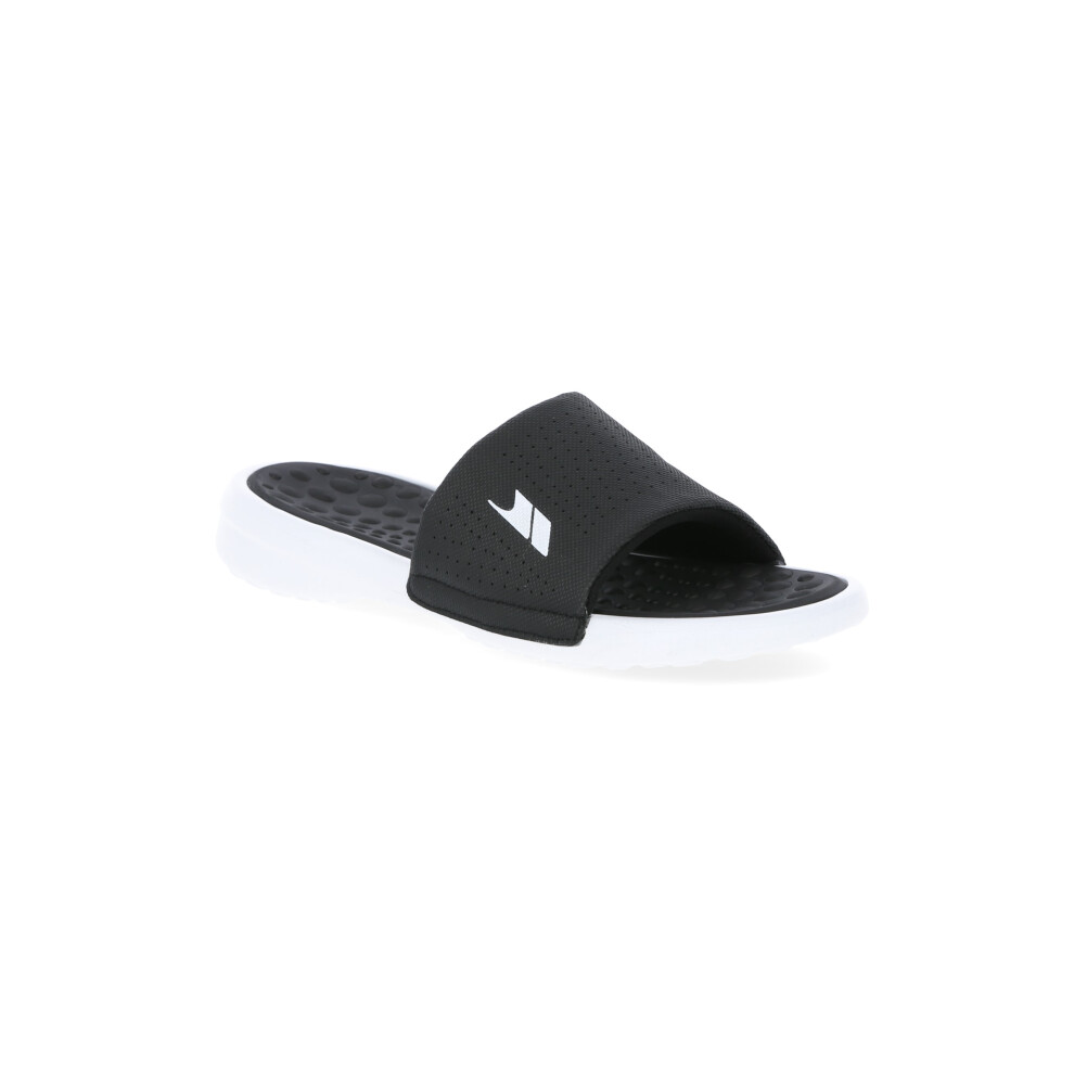 (10, Black / White) Trespass Mens Cushioned Sandals Slide