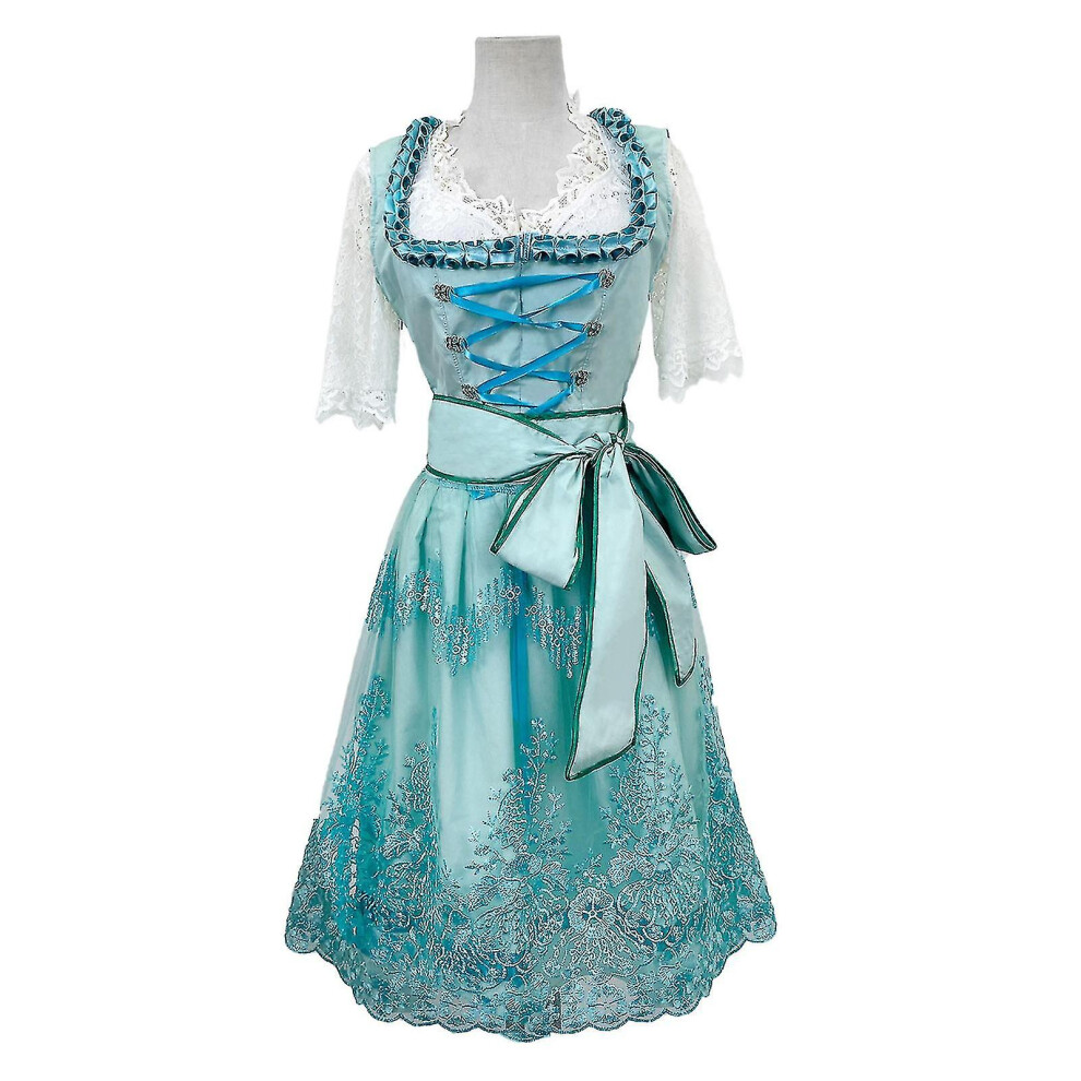 (Light 3XL) ,Womens Oktoberfest Costume, German Dirndl Dress Costume Dress,For Bavarian Carnival Party-I Green