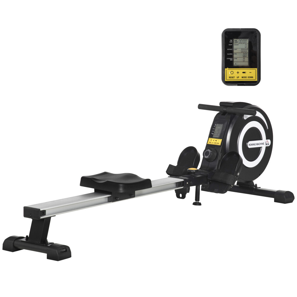 Fitness Adjustable Magnetic Rowing Machine Rower With LCD Monitor