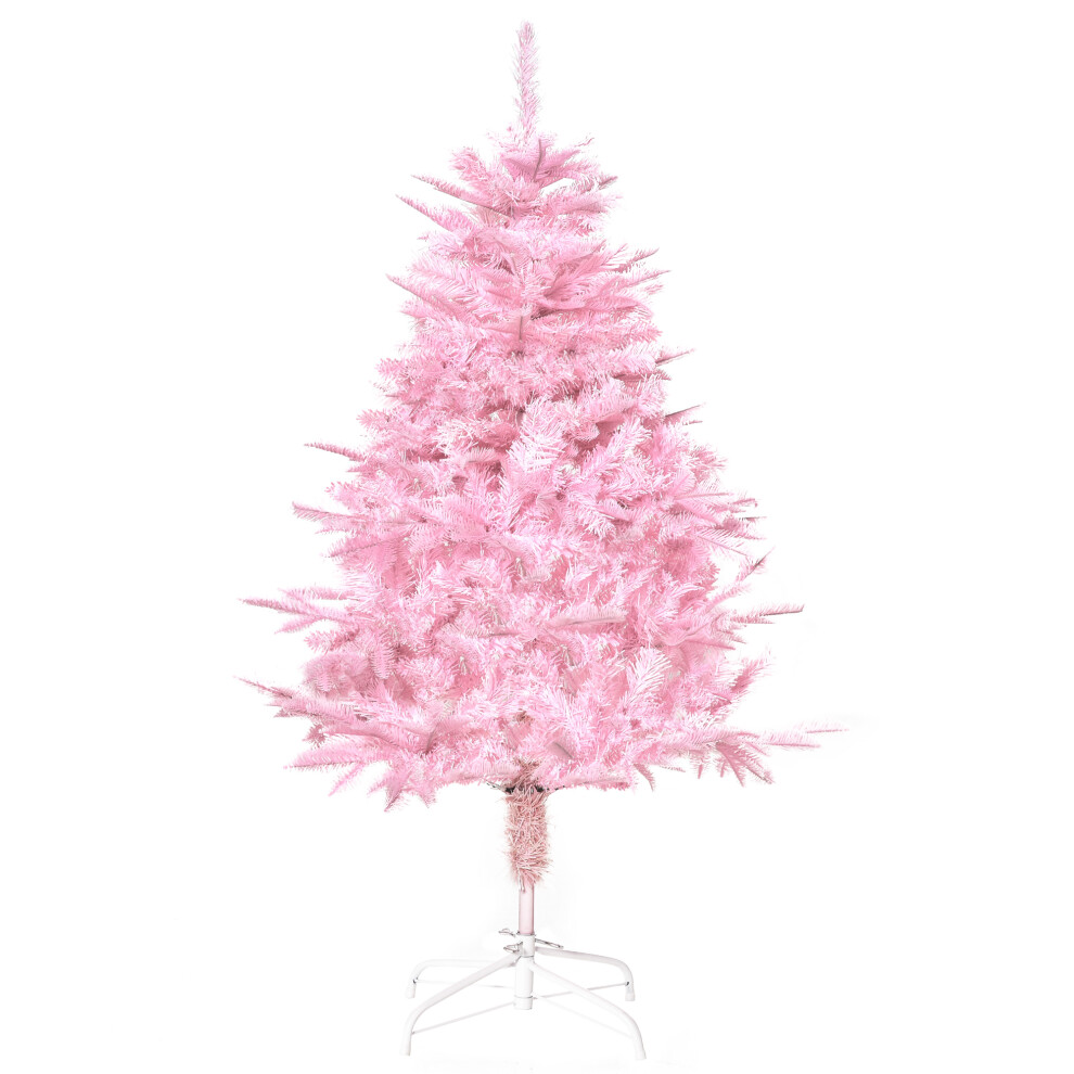 HOMCOM 4FT Artificial Christmas Tree w/ Automatic Open For Home Party Pink