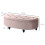 Homcom HOMCOM Semi-Circle Storage Ottoman Bench Tufted Upholstered Pink 2
