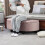 Homcom HOMCOM Semi-Circle Storage Ottoman Bench Tufted Upholstered Pink 6