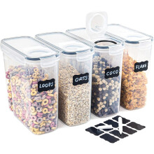 4x Containers Airtight Food Storage Kitchen Cereal Tub Lid Boxes Set 