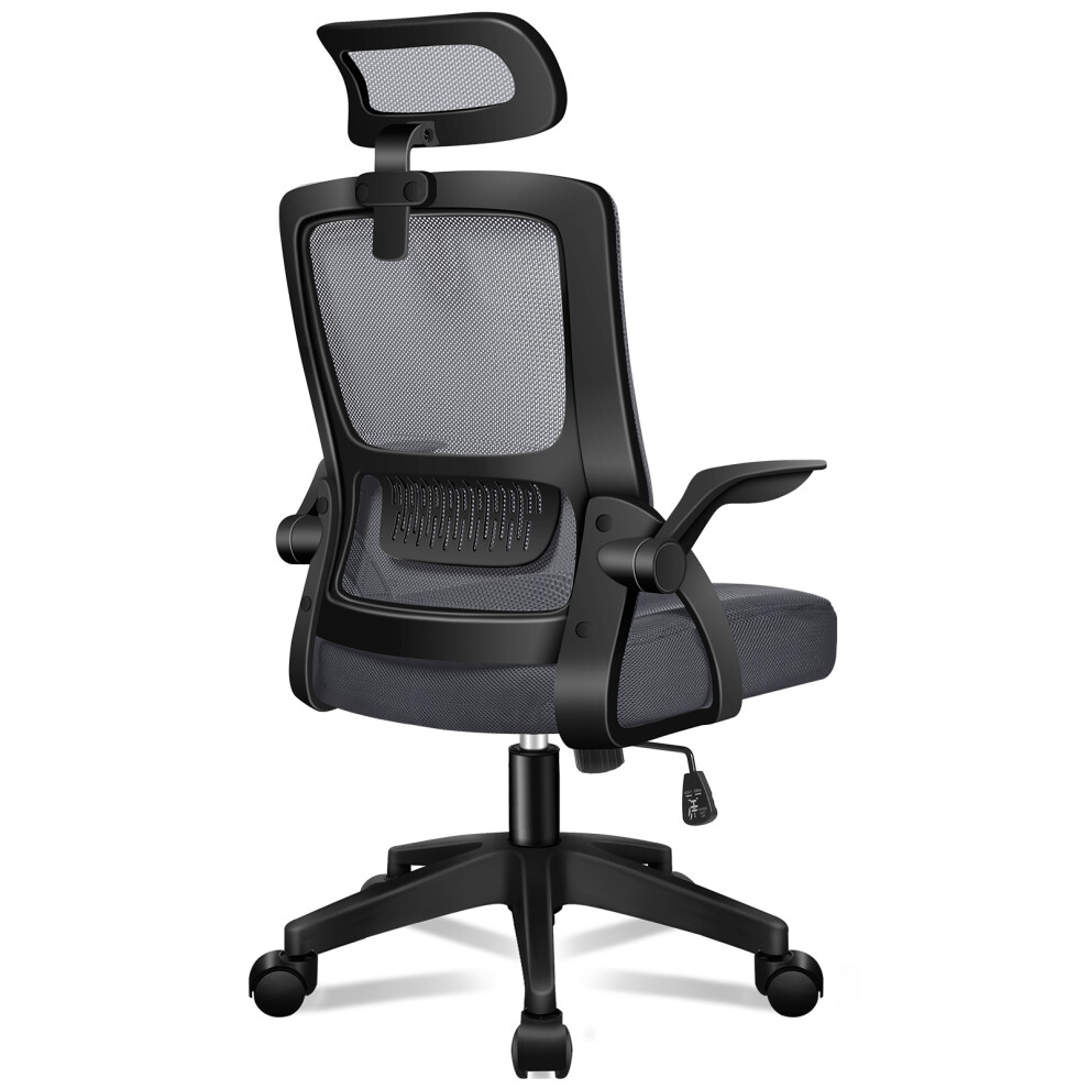 (Arco - Black & Dark Grey) ELFORDSON Mesh Office Chair Executive Study Work