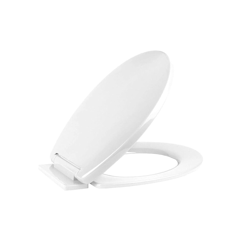 RAM ONLINE White Soft Close Toilet Seat with Quick Release for Easy Clean Loo Toilet Seat with Adjustable Hinges Standard O Shape Toilet Seat