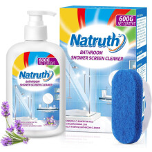 NATRUTH Lavender Bathroom Shower Screen Cleaner 500ml/17.6oz Bathroom Glass Cleaner Limescale Remover for Shower Screen