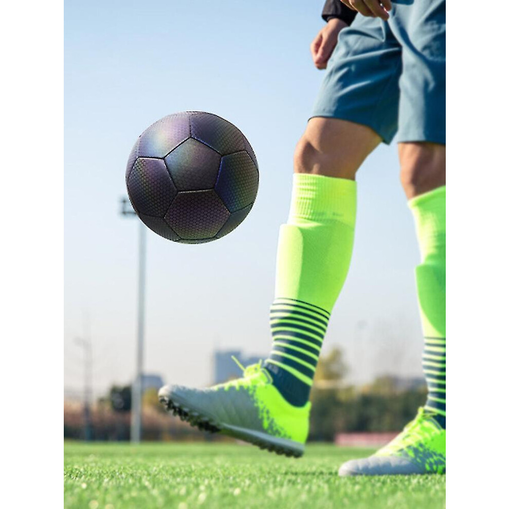 (, 5) Glow-In-The- Soccer Ball Size 4 5, Luminous Ball For Night Games And Training Black/Dark