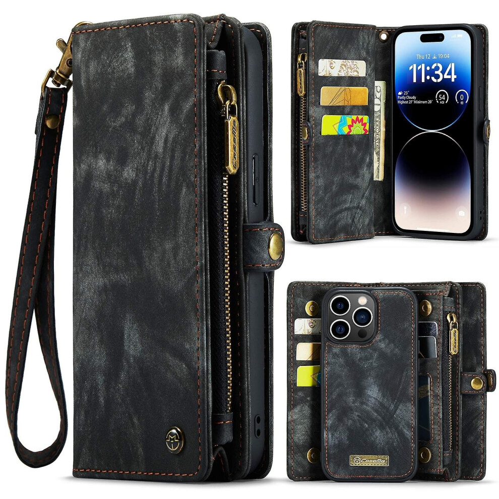 (Black) Caseme 008 Pu Case For Iphone 15 Pro Max Black