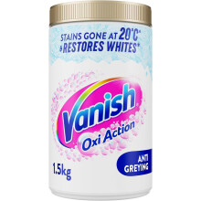 Vanish Gold Oxi Action Stain Remover and Whitening Booster Powder For Whites 1.5 kg Restores Whiteness of Greyed Fabrics Packaging May Vary