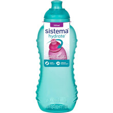 Sistema Twist 'n' Sip Squeeze Kids Water Bottle For School | Leakproof Plastic Water Bottle | 330 ml | BPA-Free | Assorted Colours