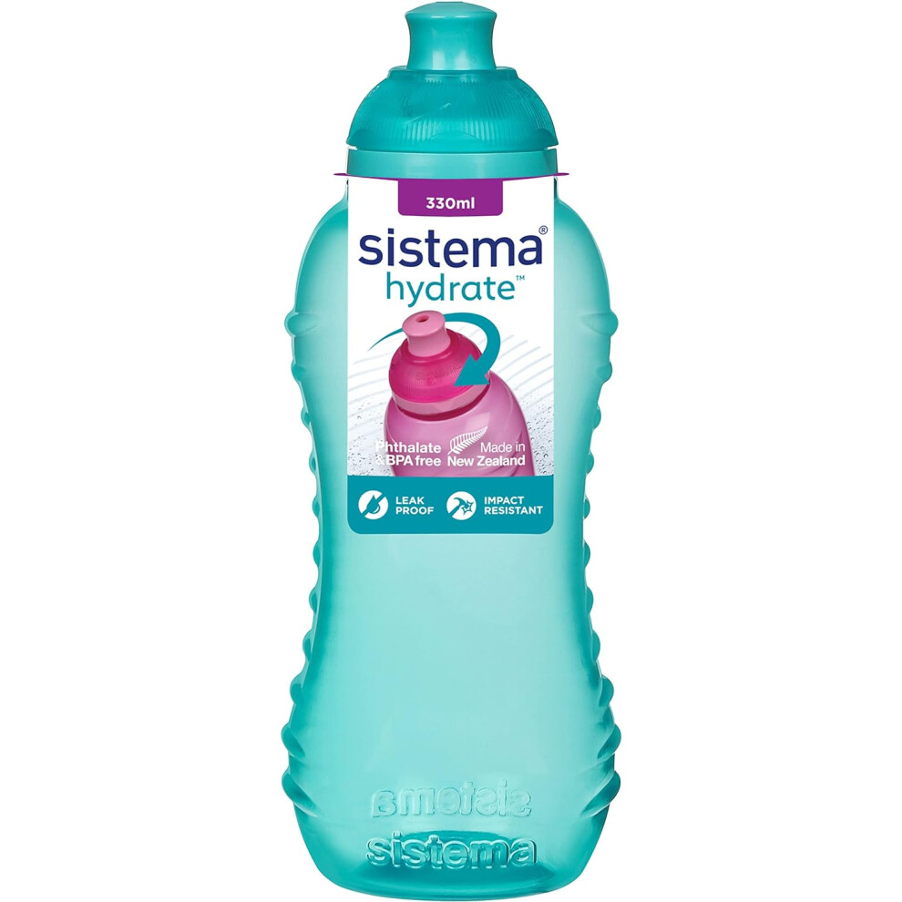 Sistema Twist 'N' Sip Squeeze Kids Water Bottle For School | Leakproof Plastic Water Bottle | 330 Ml | Bpa-Free | Assorted Colours