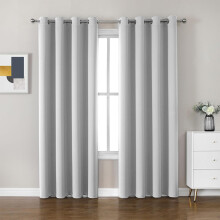 (SILVER GREY, 66 x 90) Living Room Curtains Thermal Blackout Eyelet