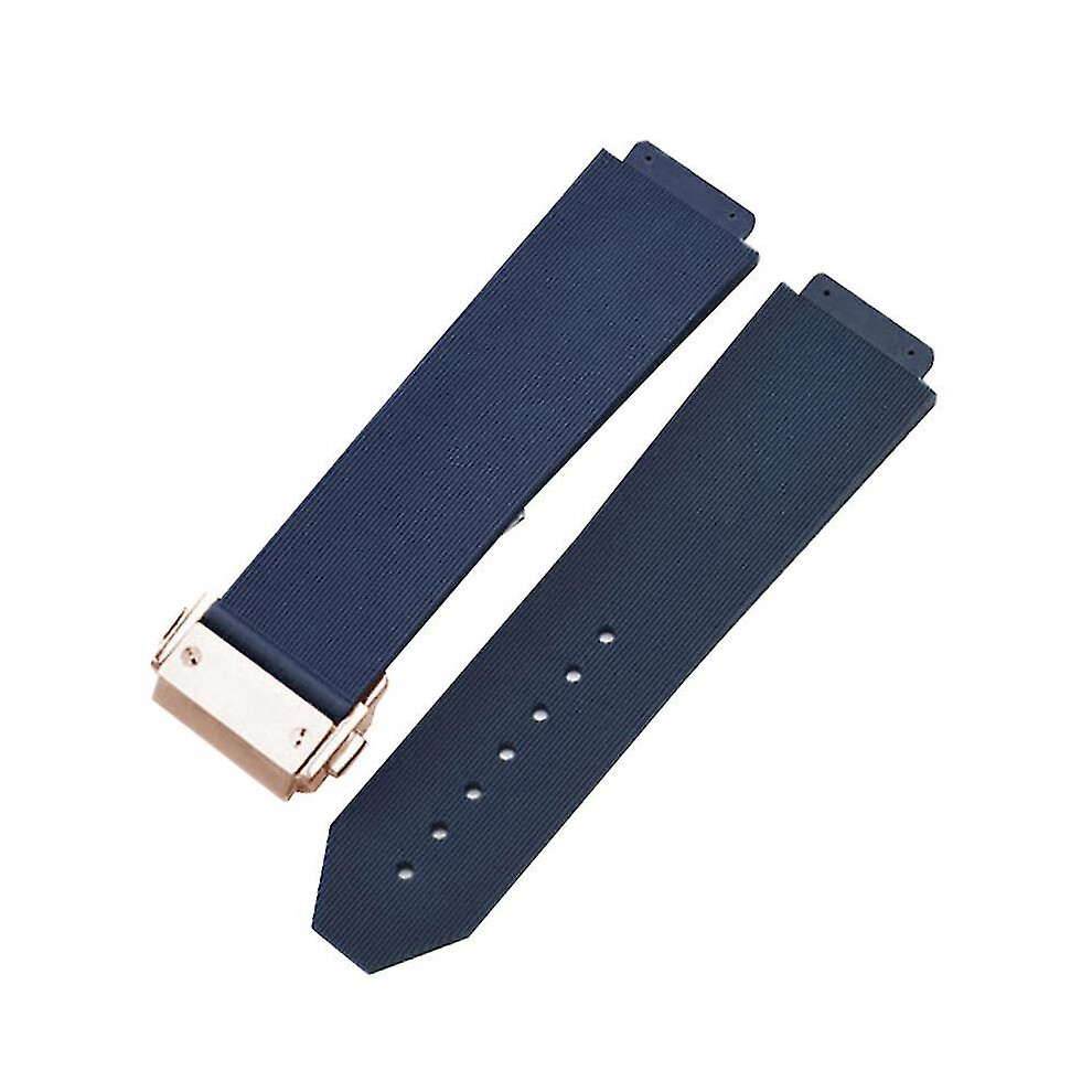 (-Rosegold Clasp, No.6 19Mm-13Mm-18Mm) Watch Bracelet For Hublot Big Bang Classic Fusion Folding Buckle Silicone Rubber Watch Strap Watch Accessor Blue 7081537295162