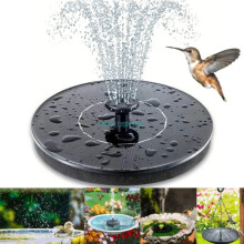 Solar Fountain Pump Garden Solar Powered Water Feature Solar Pond Pump with 6 Nozzles for Bird Bath Fish Tank Patio Pond