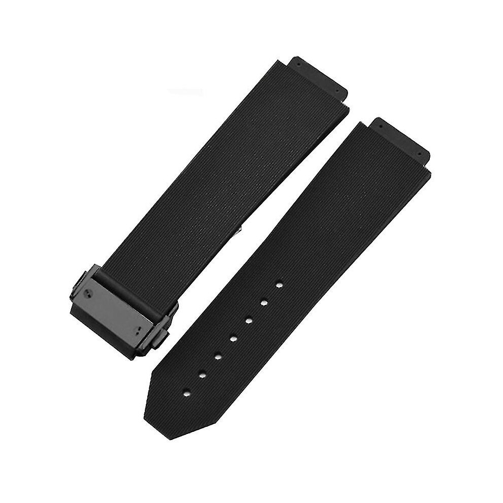(Black-Black Clasp, NO.1) Watch Bracelet For Hublot Big Bang Classic Fusion Folding Buckle Silicone Rubber Watch Strap Watch Accessories Watch Band Chain-black-black Clasp