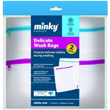 Minky Delicates Wash Bag 2 Pack, White - 0861
