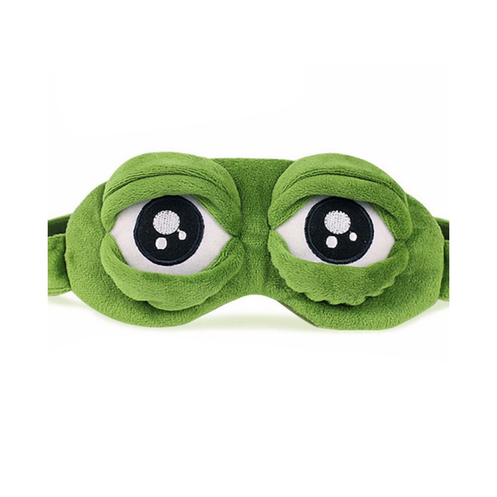 3D Sad Frog Sleep Mask Natural Sleeping Eyeshade Cover Shade Eye Patch Women Men Soft Portable Blindfold Travel Eyepatch