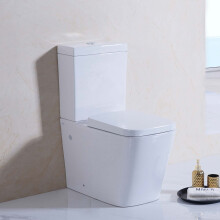 Rimless Close Coupled Toilet Bathroom Ceramic Pan&Soft Close Seat Square